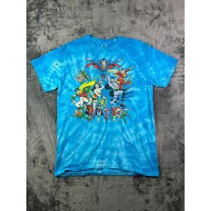 DC Comics Superheroes Tie Dye T-Shirt Medium Colortone Batman Justice League